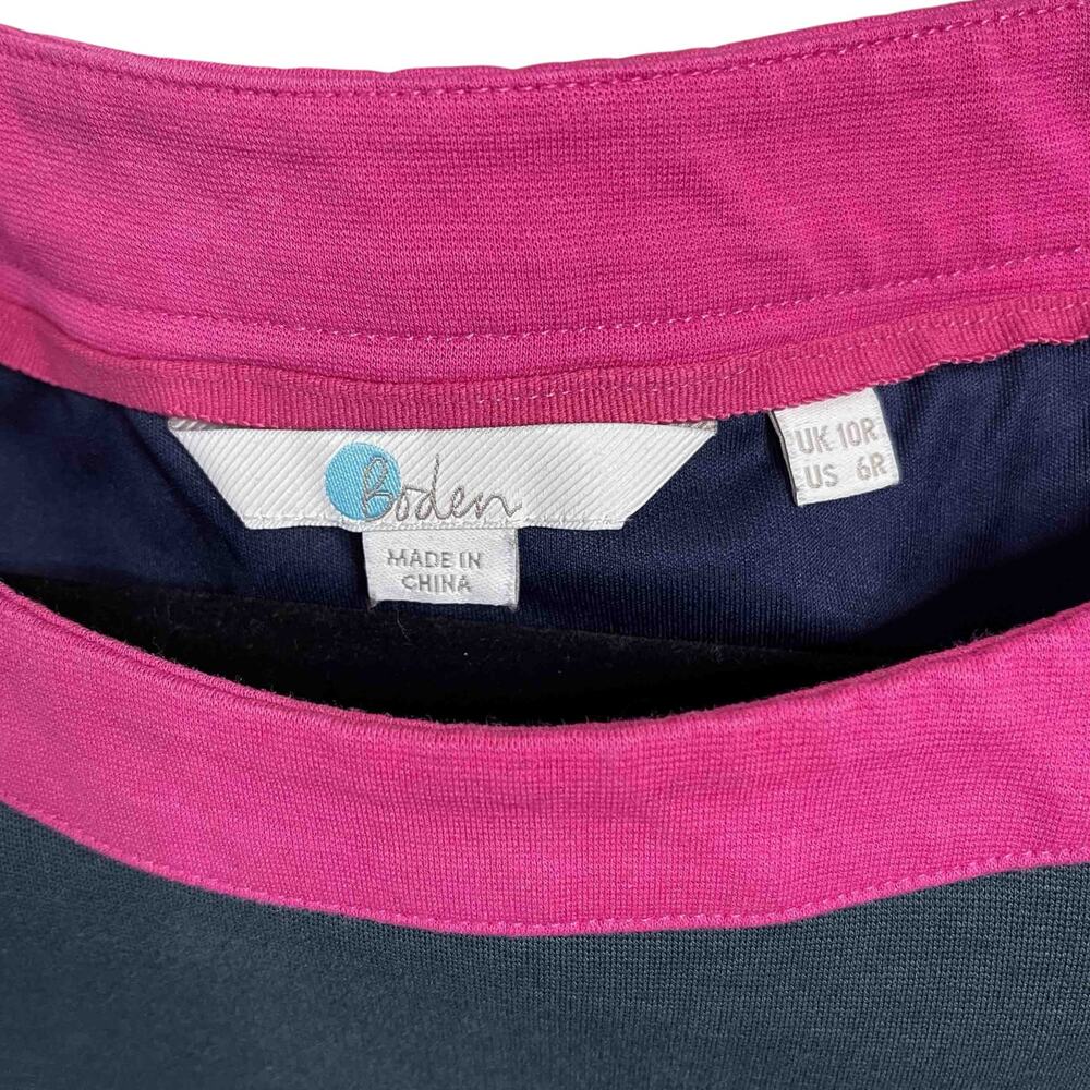 Womens Boden Siobhan Lined Ponte Shift Dress Blue Pink Colorblock Jersey Sze 6R - Picture 3 of 8